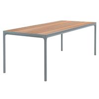 Houe Four tuintafel 210x90 bamboe, donkergrijs onderstel