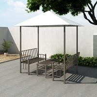 vidaXL Gartenpavillon mit Tisch und Bänken 2,5 x 1,5 x 2,4 m Weiß