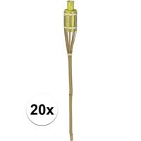 Bellatio 20x Bamboe tuinfakkel geel 65 cm
