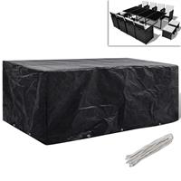 vidaXL Gartenmöbel-Abdeckung 8 Personen Poly Rattan 10 Ösen 229x113 cm Schwarz