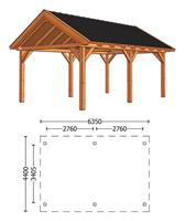 Trendhout Buitenverblijf Zadeldak XL 1217 x 440 x 375 cm