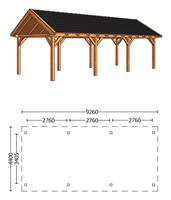 Trendhout Buitenverblijf Zadeldak XL 926 x 440 x 375 cm