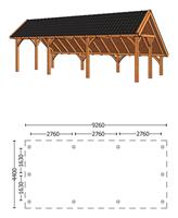 Trendhout Kapschuur De Hoeve XL 926 x 440 x 375 cm