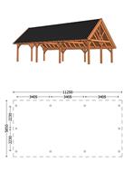 Trendhout Kapschuur De Hofstee XXL 1125 x 585 x 460 cm