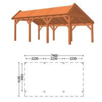 TrendHout Kapschuur De Stee L 740 x 410 x 325 cm