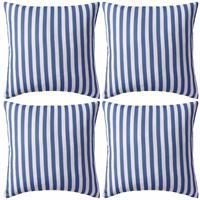 VidaXL Buitenkussens 45x45 cm gestreept marineblauw 4 st