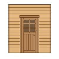 Solid carport zijwand S7730 enkele deur 180x240cm