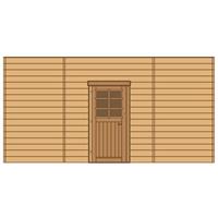 Solid carport voorwand S7747 enkele deur 480x245cm