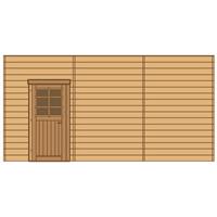 Solid carport voorwand S7748 enkele deur links 480x245cm