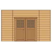 Solid carport voorwand S7738 dubbele deur 390x245cm
