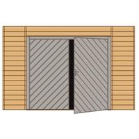 Solid carport voorwand S7742 dubbele garagedeur 390x245cm