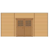 Solid carport voorwand S7745 dubbele deur 480x245cm