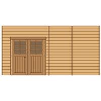 Solid carport voorwand S7746 dubbele deur 480x245cm
