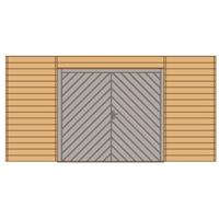 Solid carport voorwand S7749 dubbele garagedeur 480x245cm