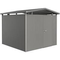 Biohort tuinhuis Panorama P4 kwartsgrijs metallic standaard deur