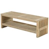 Plus Danmark Lattenbank vuren met plank Rustik Design 138 cm driftwood geverfd