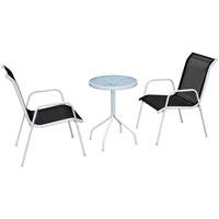 vidaXL 3-tlg. Bistro-Set Stahl Schwarz Mehrfarbig