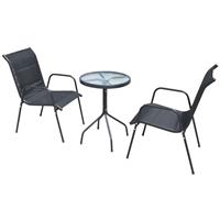 vidaXL 3-tlg. Bistro-Set Stahl  Schwarz