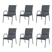 vidaXL Gartensessel 6 Stk.  Schwarz