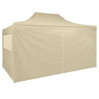 vidaXL Faltzelt Pop-Up mit 4 Seitenteilen 3 x 4,5 m  Creme