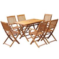 vidaXL 7-tlg. Garten-Essgruppe Klappbar Massivholz Akazie Braun