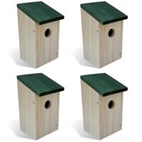 vidaXL Vogelhuisjes 4 st 12x12x22 cm hout