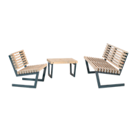 Trendyard Moderne Compacte Loungeset "Siesta" Zwart Metaal