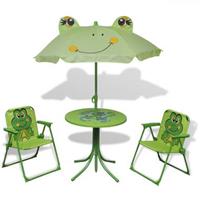 vidaXL 3-tlg. Garten-Bistro-Set für Kinder mit Sonnenschirm  Grün
