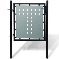 vidaXL Zauntor Gartentor Einzeltor schwarz 100 x 150 cm Schwarz