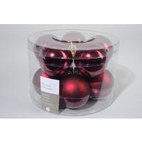 Christbaumkugeln Ox Blood dunkelrot 5 x glänzend & 5 x matt ø 6 cm aus Glas - 10er Set