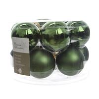 Ksd Kerstbal glas glans-mat diameter 5cm Dennen groen 