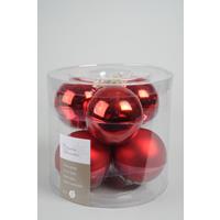 Christbaumkugeln Christmas Red rot Ø 8 cm aus Glas - 6er Set