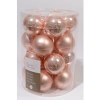 Glas Kerstballen (6cm) Box 20 Stuks Poeder Roze