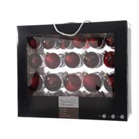 Ksd Kerstbal glas gl-mt-glit-tr/assorted/ossenbloed