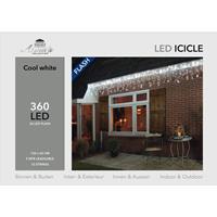 Icicle lights 360l/720x60cm 36l flash led wit - 5m aanloopsnoer transparant - 31v/ip44 