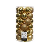 decoris Kerstbal glans mix dia6cm licht goud