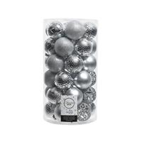 Kerstbal glans mix dia6cm zilver