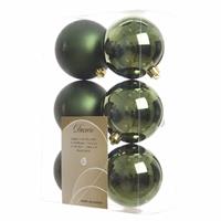 Kerstboom decoratie kerstballen mix groen 12 stuks Groen