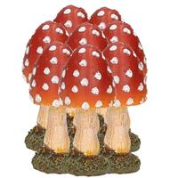 8x stuks decoratie paddenstoelen vliegenzwammen 8 cm Multi