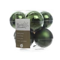 Ksd Kerstbal glas glans-mat diameter 7cm Dennen groen 