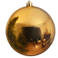 Grote raam/deur decoratie gouden kerstbal van 14 cm Goudkleurig