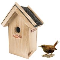 Esschert Design Vogelhaus für Zaunkönige Nistkasten Holz mit Bitumendach 23cm