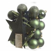 Kerstboom decoratie kerstballen set groen 33 stuks