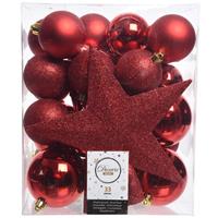 Decoris Kerstboomversiering Mix 33 st. - Kerstrood