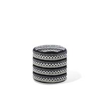 Pouf Sitzpouf Fußablage weiß schwarz boho Guntur - Weiß