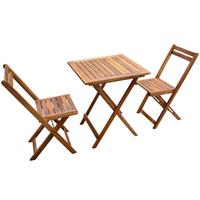 vidaXL 3-tlg. Bistro-Set Klappbar Massivholz Akazie Braun