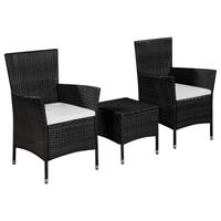 Bistroset poly rattan zwart