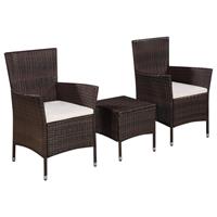 Bistroset poly rattan bruin