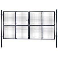 vidaXL Mesh-Gartentor Verzinkter Stahl 289 x 175 cm  Grau