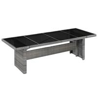 VidaXL Tuintafel 240x90x74 cm poly rattan en glas